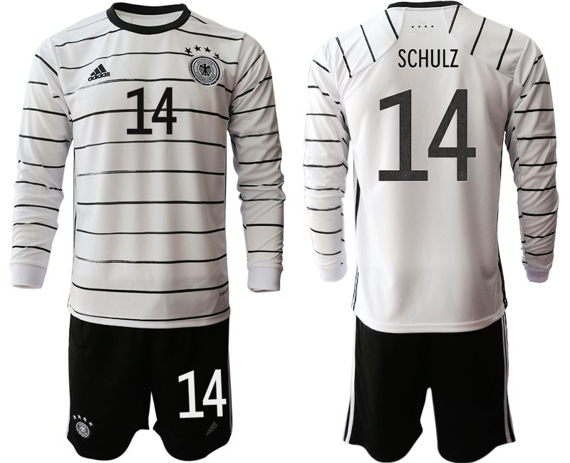 Men 2021 World Cup National Germany home long sleeve #14 white Soccer Jerseys